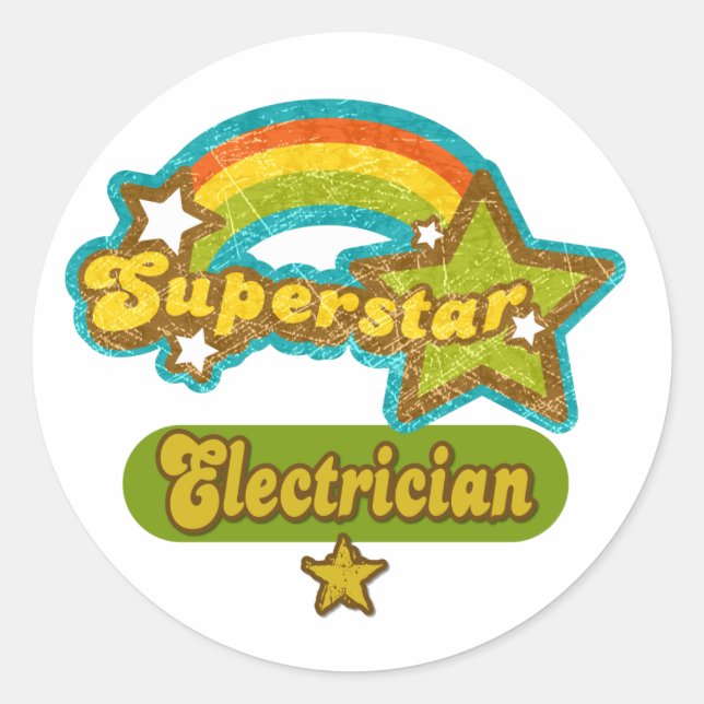 Superstar Electrical Runder Aufkleber (Vorderseite)