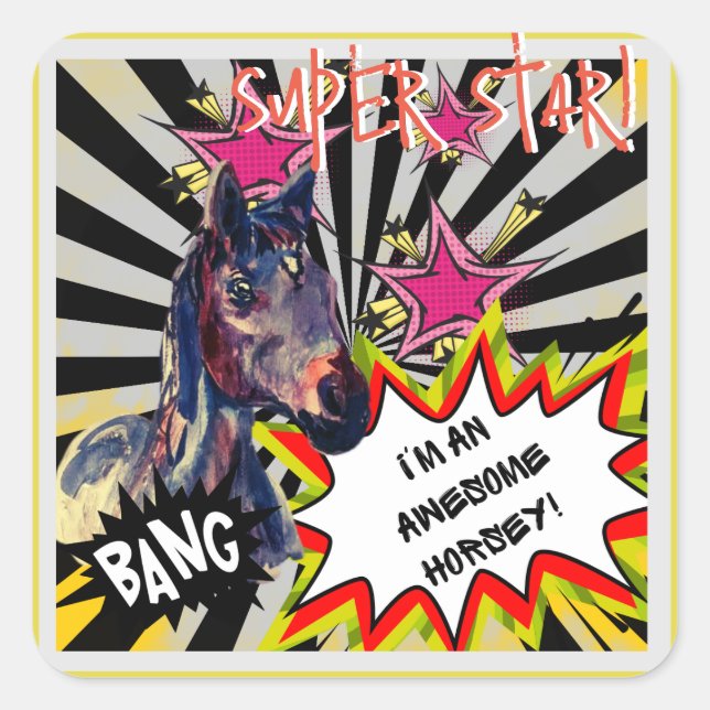 Superstar Jamie BRHM Quadratischer Aufkleber (Vorderseite)