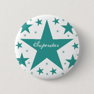 Superstar-Knopf, aquamarin Button