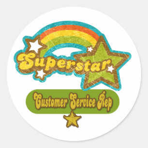 Superstar-Kundenservice-Mitarbeiter Runder Aufkleber