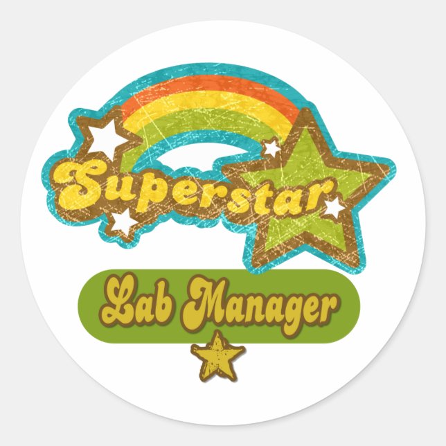 Superstar Labrador Manager Runder Aufkleber (Vorderseite)