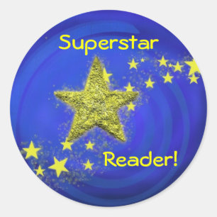 Superstar-Leser! Runder Aufkleber