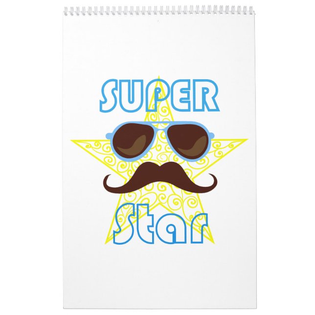 Superstar mit Sonnenbrille und Schnurrbart Kalender (Titelbild)