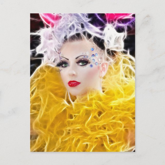 Superstar-Modell in Gelbbraun Postkarte (Vorderseite)