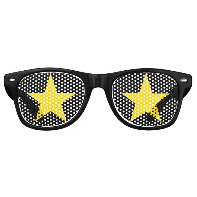 Superstar Party Shades (Gold/Schwarz) Sonnenbrille (Vorderseite)