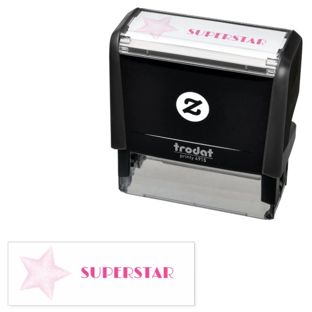 SUPERSTAR Pink Polka Dot Star Permastempel (Beispiel)