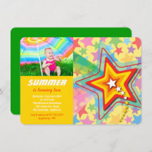 Superstar Rainbow Colorful Birthday Party Einladun