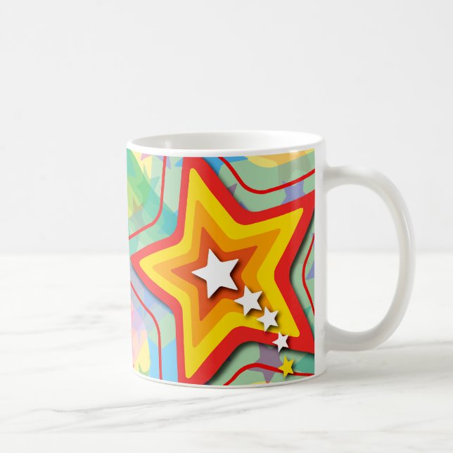 Superstar-Regenbogen-bunte kundenspezifische Kaffeetasse (Rechts)