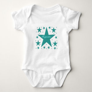 Superstar Säugling T - Shirt, Aquamarin Baby Strampler