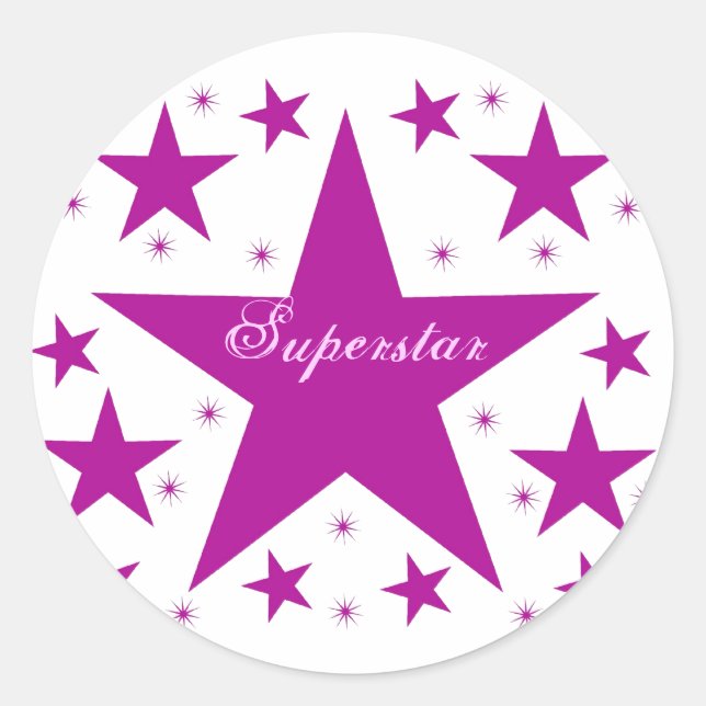 Superstar-Sticker, Lila Runder Aufkleber (Vorderseite)