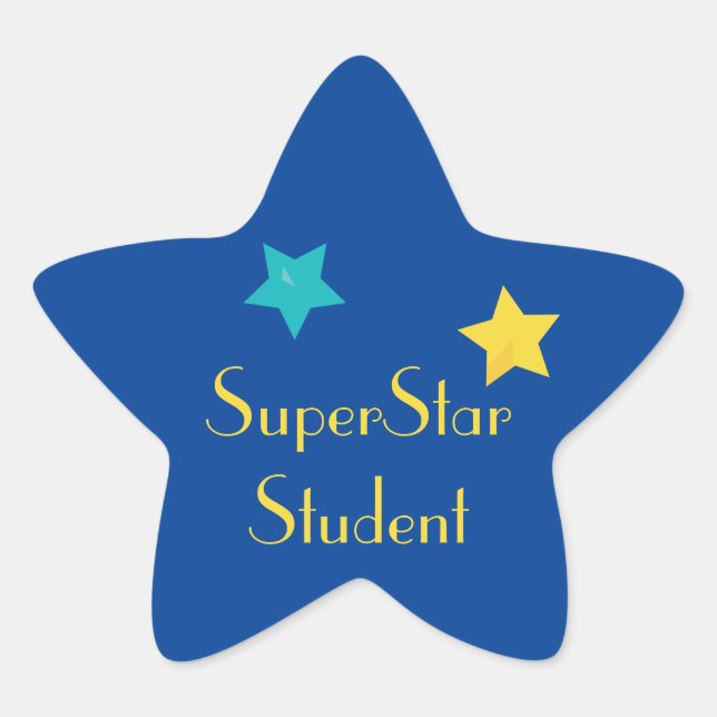 SuperStar Student mit Sternen Stern-Aufkleber (Vorderseite)