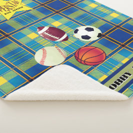 Superstar Tartan Blue Yellow Sherpadecke