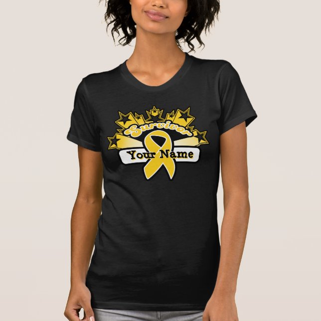 Superstar-Überlebend-Name-Kindheits-Krebs T-Shirt (Vorderseite)
