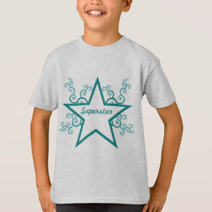 Superstar Wirbel Kinder Shirt, Aquamarin T-Shirt