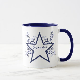 Superstar Wirbel Tasse, Dunkelblau Tasse