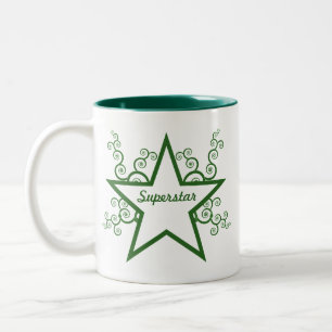 Superstar Wirbel Tasse, Forest Green Zweifarbige Tasse