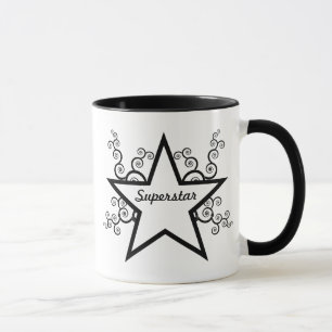 Superstar Wirbel Tasse, Schwarz Tasse