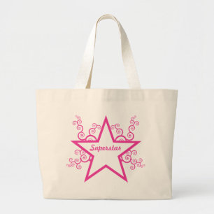 Superstar-Wirbels-Tasche, helles Rosa Jumbo Stoffbeutel