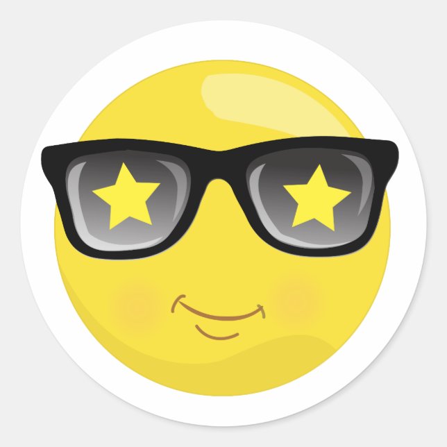 Superstar Yellow Emoji Stickers (Vorderseite)