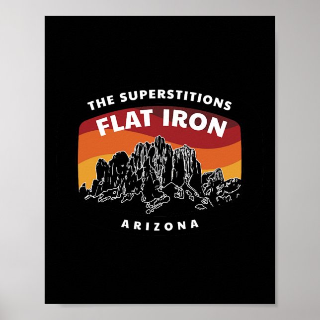 Superstition Flat Iron Arizona Mountain Hiking  Poster (Vorne)
