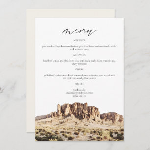 SUPERSTITION MOUNTAIN Watercolor Wedding Menu Card Menükarte