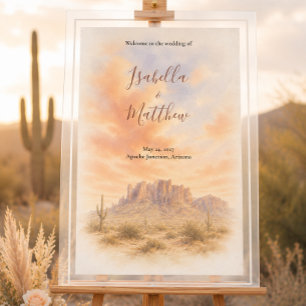 Superstition Mountains Arizona Wüstenhochzeit Acrylschild