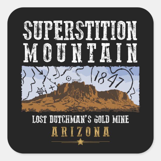 SUPERSTITUTION BERGE ARIZONA SQUARE STICKER (Vorderseite)