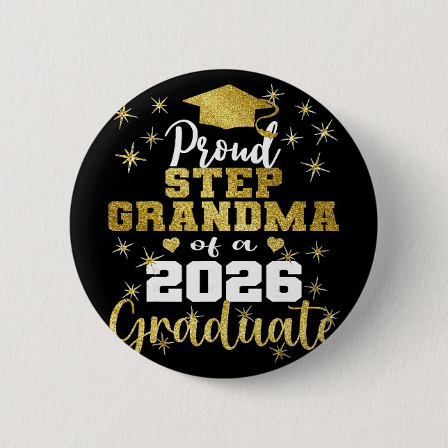 Superstolze Stief-Oma des Absolventen von 2026 Gra Button (Vorderseite)
