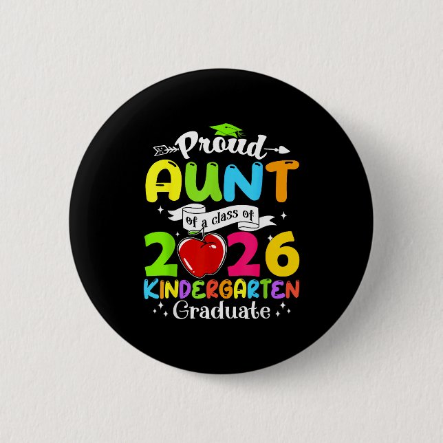 Superstolze Tante des Absolventen von 2026, großar Button (Vorderseite)