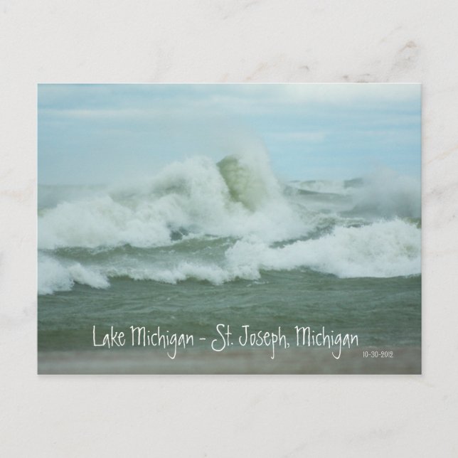Superstorm Sandy Waves auf der Postkarte von Michi (Vorderseite)