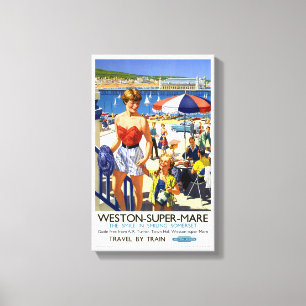 Superstuten-Vintages Reise-Plakat Englands Weston Leinwanddruck