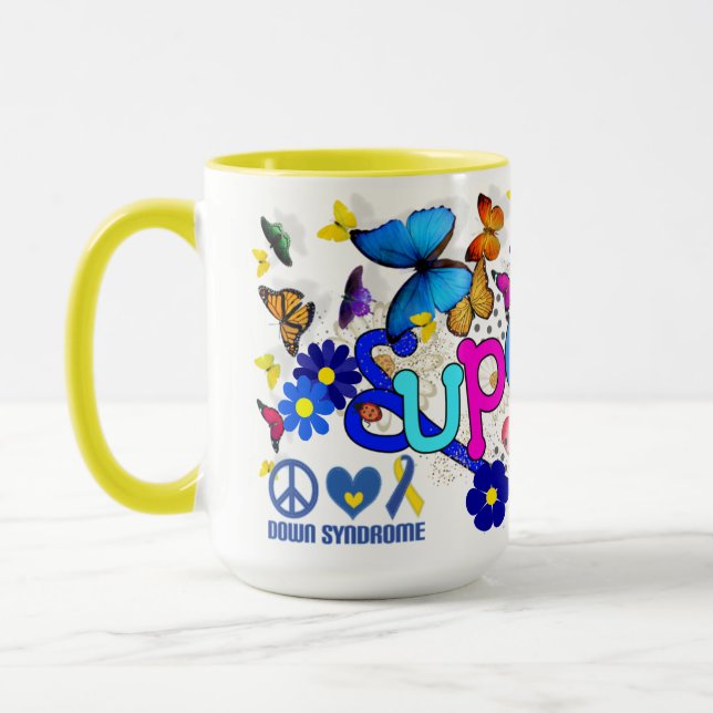 Superumarmungs-Tasse für Down-Syndrom Tasse (Links)
