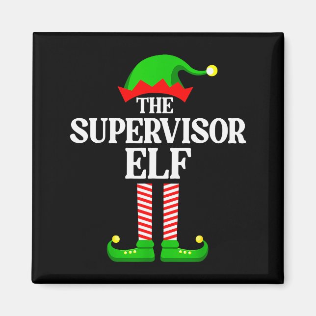 Supervisor Elf Family Matching Group Funny Christm Magnet (Vorne)