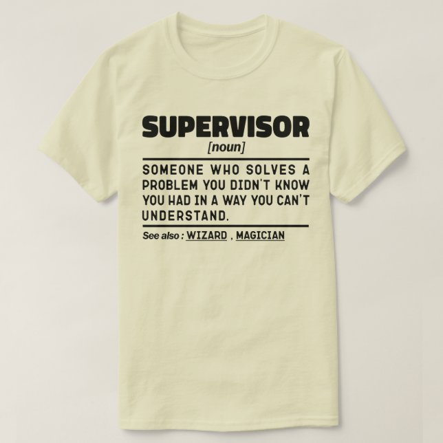 Supervisor Noun Definition Management Vater Sarcas T-Shirt (Design vorne)
