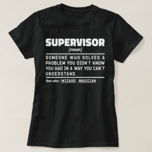 Supervisor Noun Definition Management Vater Sarcas T-Shirt