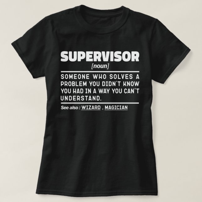 Supervisor Noun Definition Management Vater Sarcas T-Shirt (Design vorne)