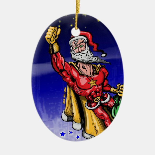 Superweihnachtsmann Keramik Ornament (Vorne)