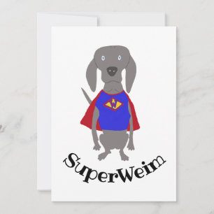 SuperWeim grauer Geist Weimaraner Hund Karte