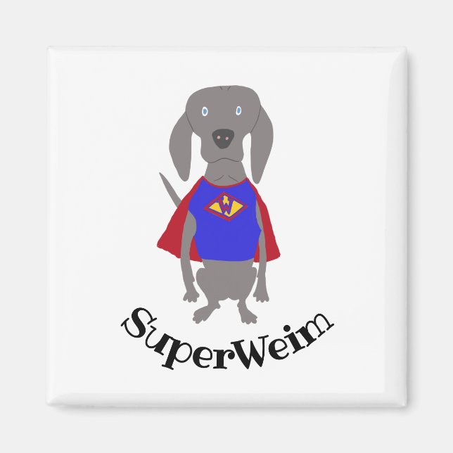 SuperWeim Gray Ghost Weimaraner Dog Magnet (Vorne)