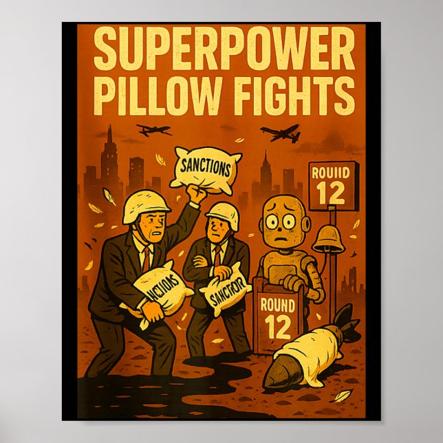 Superwer Llow Fights Funny Geolitical Satire Gift  Poster (Vorne)
