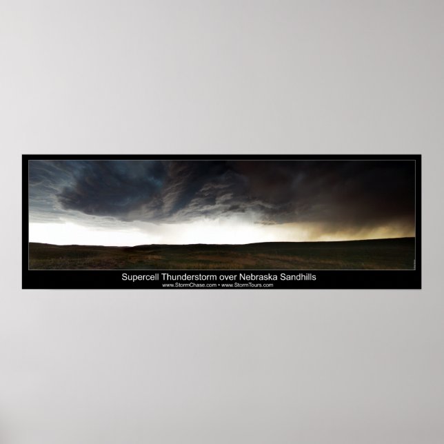 Superzelle über Nebraska Sandhills Poster (Vorne)