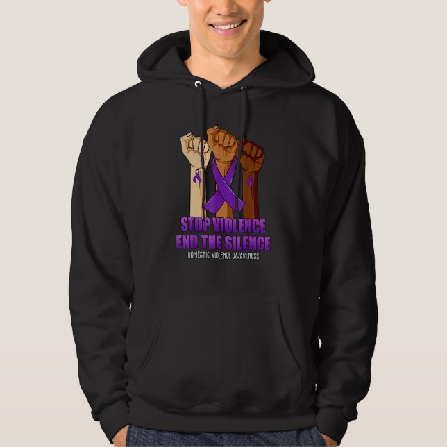Suport Stop Violence And Silence Domestic Violence Hoodie (Vorderseite)
