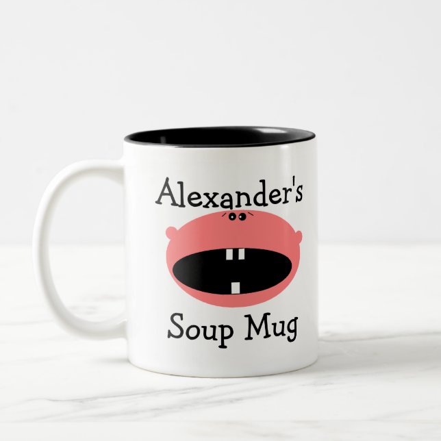 Suppe Tasse-Personifizieren Namen Zweifarbige Tasse (Links)