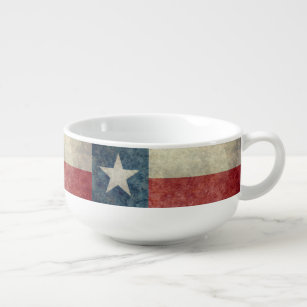 Suppen-Tasse Art der Texas-Staatsflagge Vintage Große Suppentasse