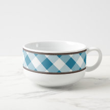 Suppen-Tasse des rustikales Land-blaue weiße