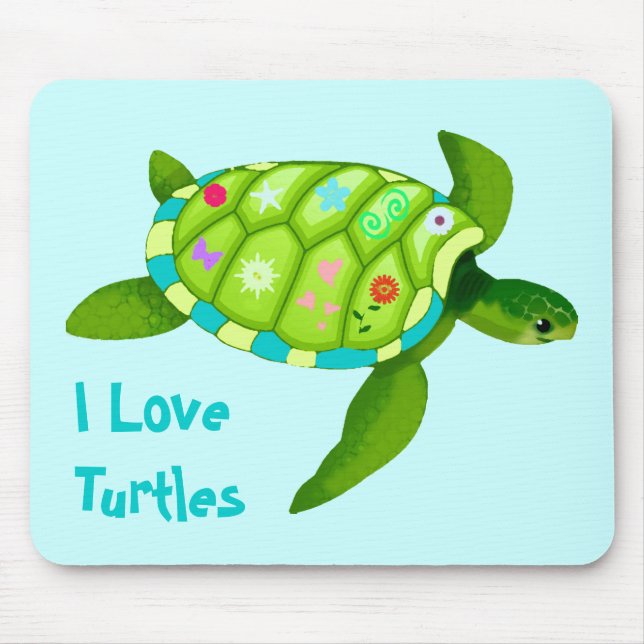 Suppenschildkröte-Mausunterlage Mousepad (Vorne)