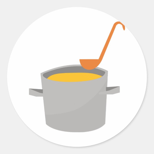 Suppentopf Runder Aufkleber (Vorderseite)