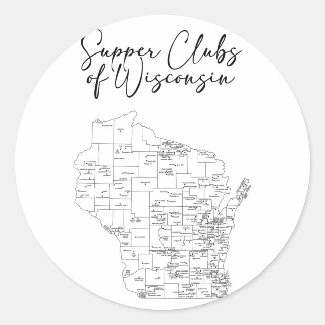 Supper Club Classic Round Sticker (Vorderseite)