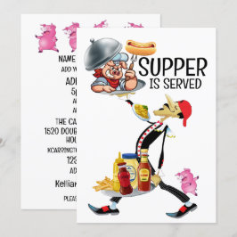 SUPPER WIRD SERVIERT EINLADUNG