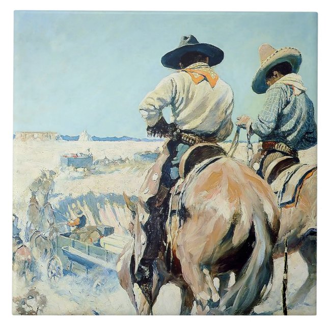 Supply Wagon Western Art von NC Wyeth Fliese (Vorderseite)